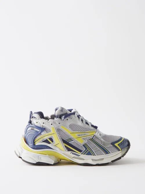 Runner Panelled Trainers - Mens - Grey Multi