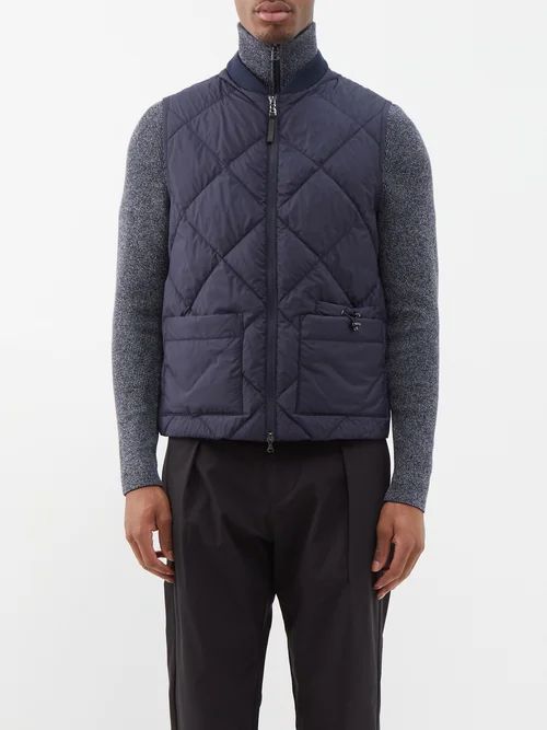 Rocco Quilted Down Gilet - Mens - Navy
