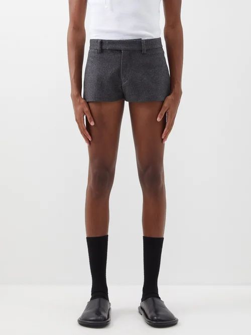 Drayton Wool Shorts - Mens - Charcoal