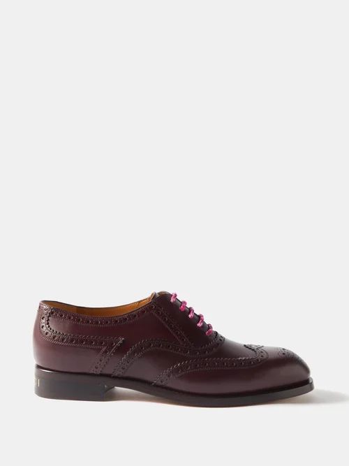 Zowir Perforated Leather Brogue Shoes - Mens - Brown