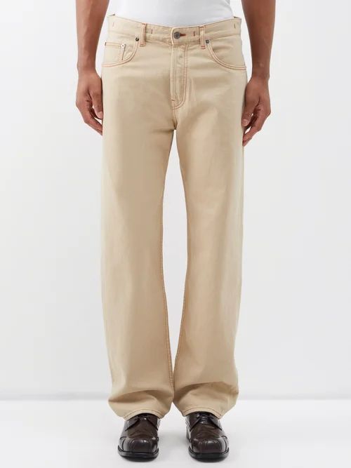Fresa Organic Cotton-twill Trousers - Mens - Beige