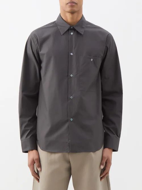 Kito Cotton-canvas Shirt - Mens - Dark Grey