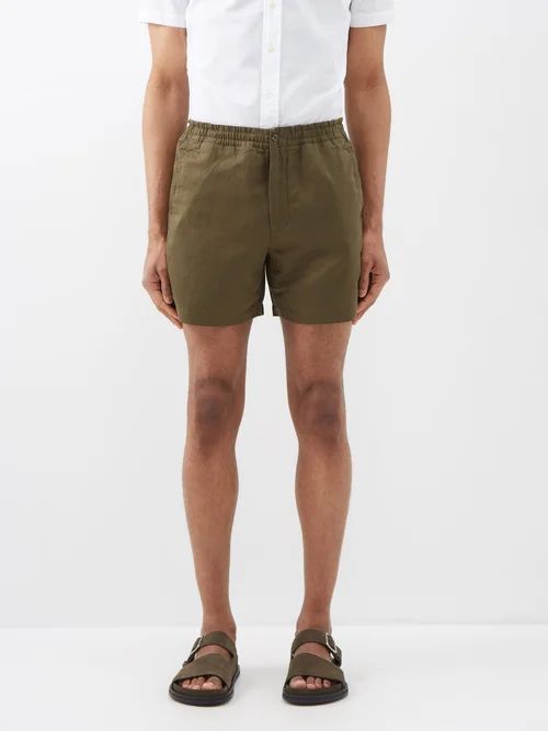 Prepster Linen-blend Shorts - Mens - Khaki