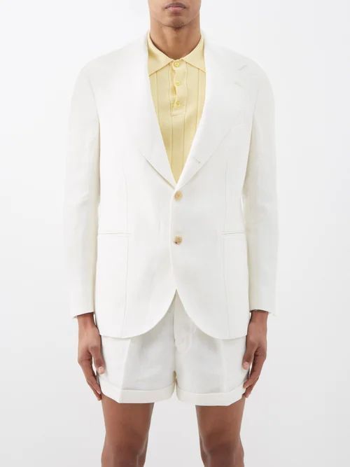 Alfonso Notch-lapel Linen Blazer - Mens - White