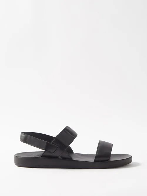 Orfeas Leather Sandals - Mens - Black