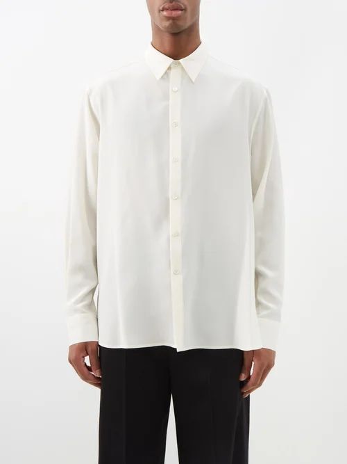 Rene Silk-crepe Shirt - Mens - Ivory