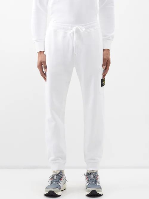 Fleece-jersey Cargo Track Pants - Mens - White