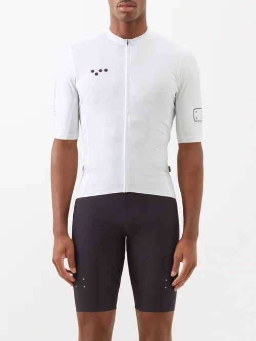 Bold Zipped Jersey Cycling Top - Mens - Off White