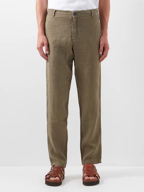 Panache Linen Trousers - Mens - Olive Green