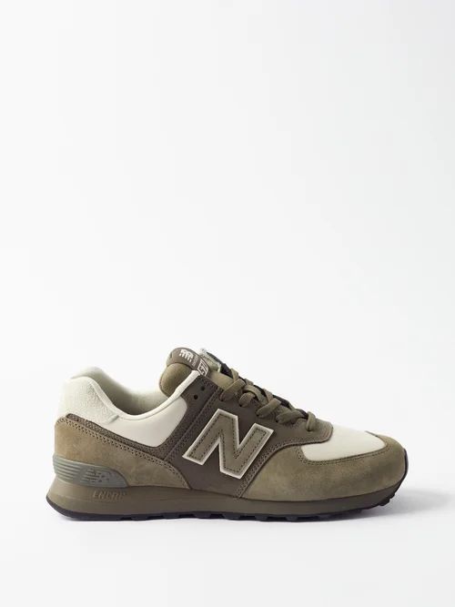 2002r Suede And Mesh Trainers - Mens - Khaki White