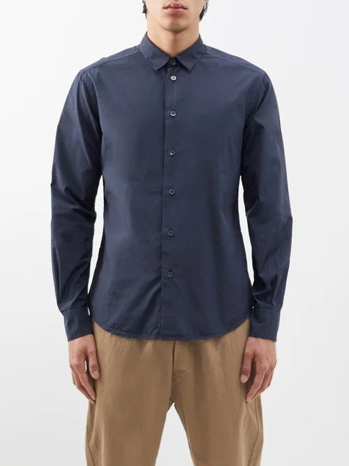 Camicia Coppi Cotton-poplin Shirt - Mens - Navy