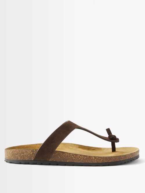 Jimmy Suede Sandals - Mens - Brown