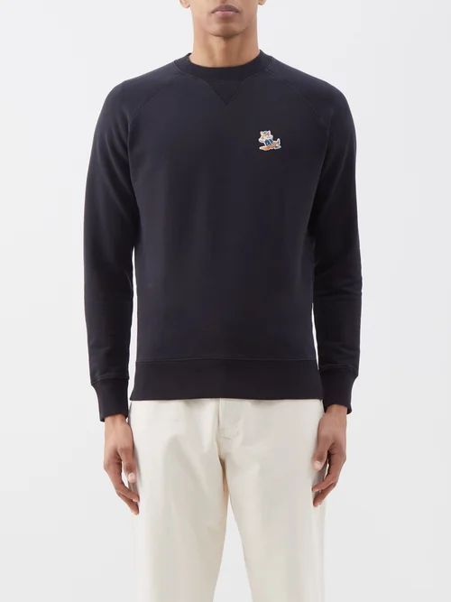 Chillax Fox Cotton-jersey Sweatshirt - Mens - Black