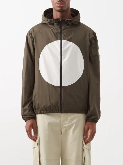 Cort Circle-print Hooded Ripstop Jacket - Mens - Green