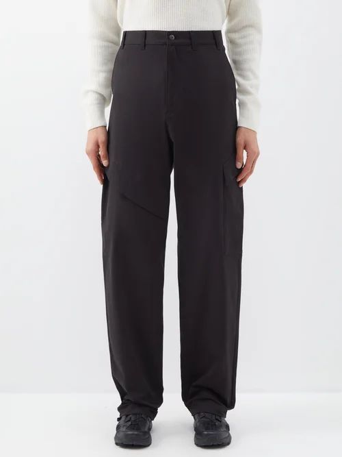 Cotton-blend Gabardine Cargo Trousers - Mens - Black
