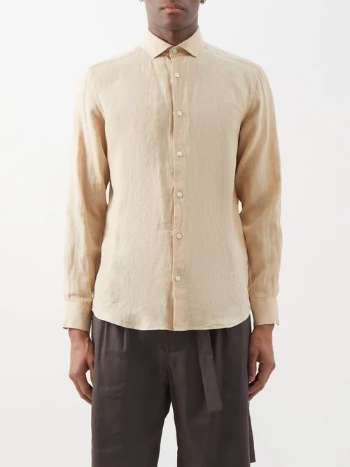 Antonio Linen Shirt - Mens - Beige