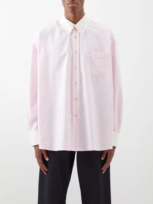 Borrowed Oversized Cotton Shirt - Mens - Pink