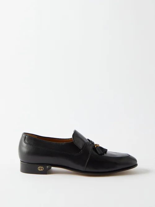 Tasselled Leather Loafers - Mens - Black