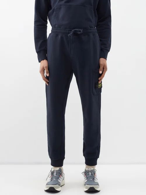 Cotton-jersey Cargo Track Pants - Mens - Navy