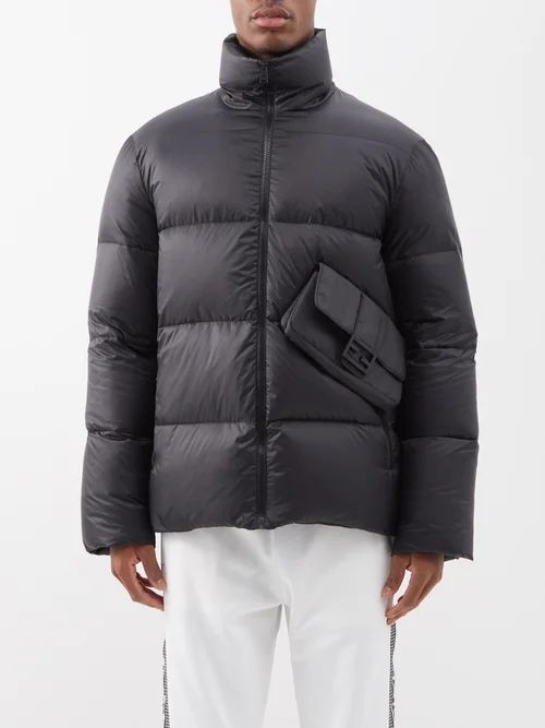 Baguette-bag Quilted-down Jacket - Mens - Black