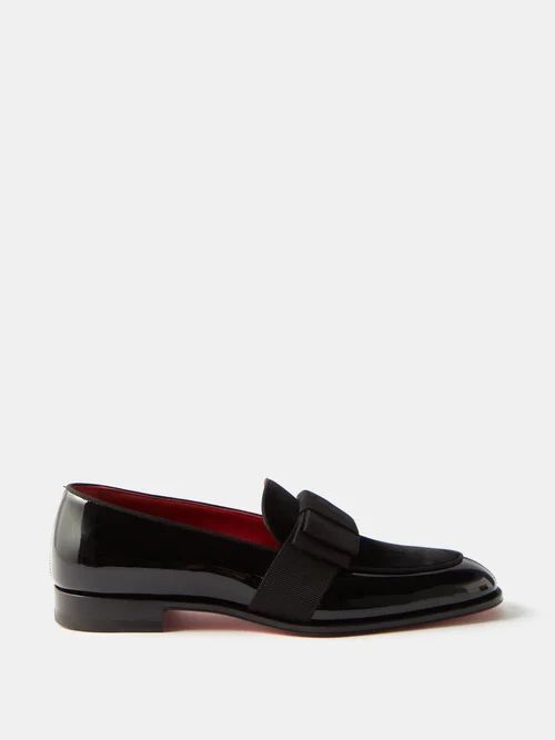 Styleeto Grosgrain-trimmed Patent-leather Loafers - Mens - Black