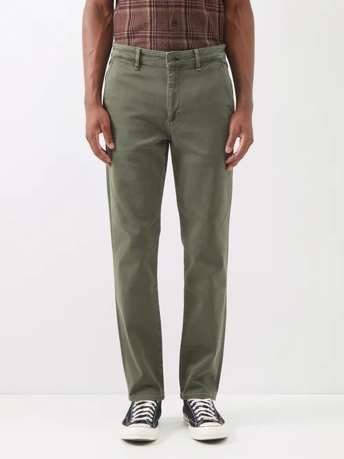 Fit 2 Logo-embroidered Cotton-blend Chino Trousers - Mens - Khaki