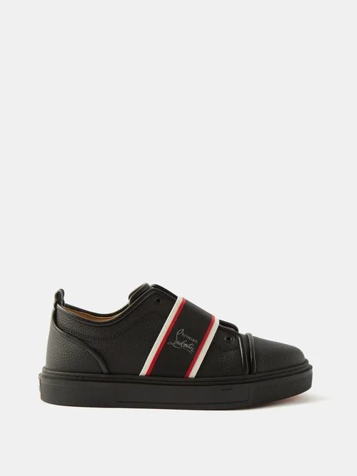 Adolescenza Grained-leather Trainers - Mens - Black