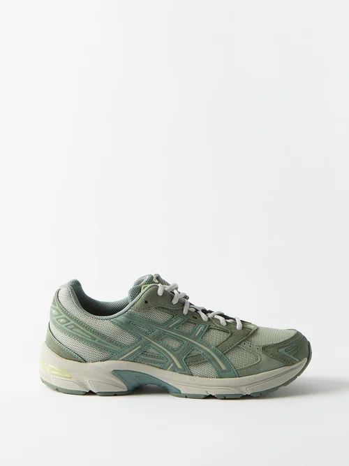 Gel-1130 Suede And Mesh Trainers - Mens - Olive
