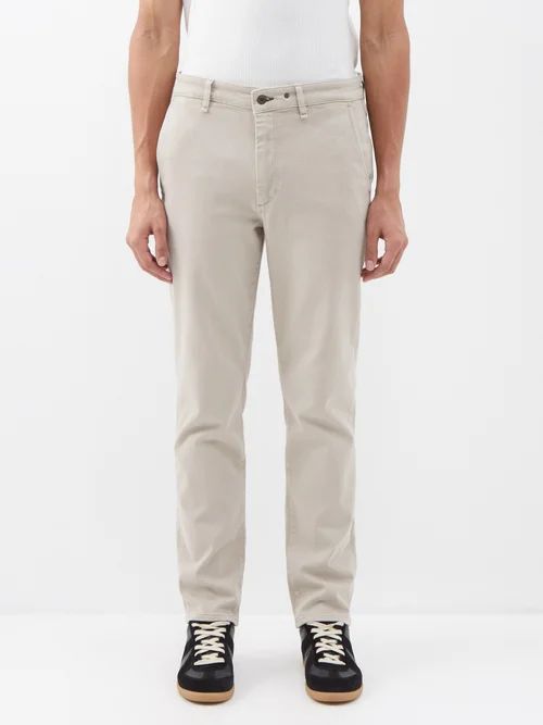 Fit 2 Action Cotton-blend Twill Chinos - Mens - Light Beige