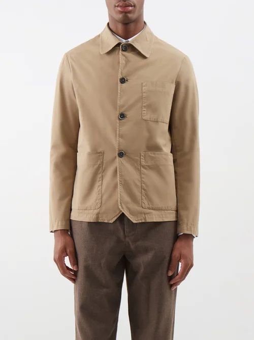 Visal Cotton-blend Gabardine Overshirt - Mens - Beige