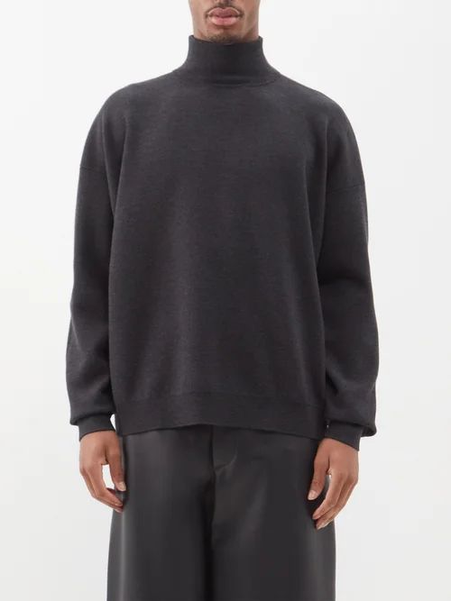 Eternal Wool Roll-neck Sweater - Mens - Black