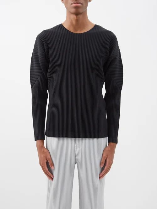 Technical-pleated Top - Mens - Black