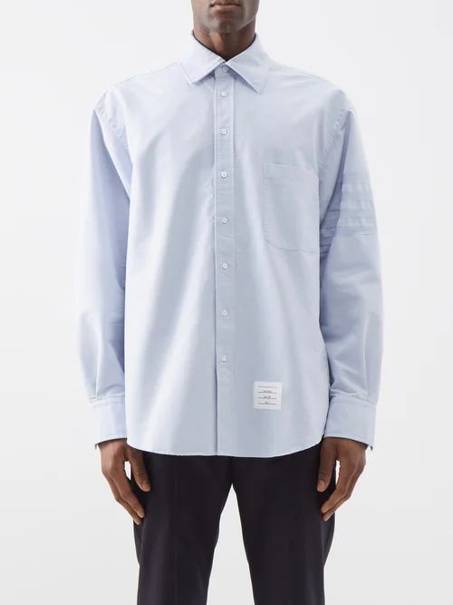 Oversized Supima-cotton Oxford Shirt - Mens - Light Blue