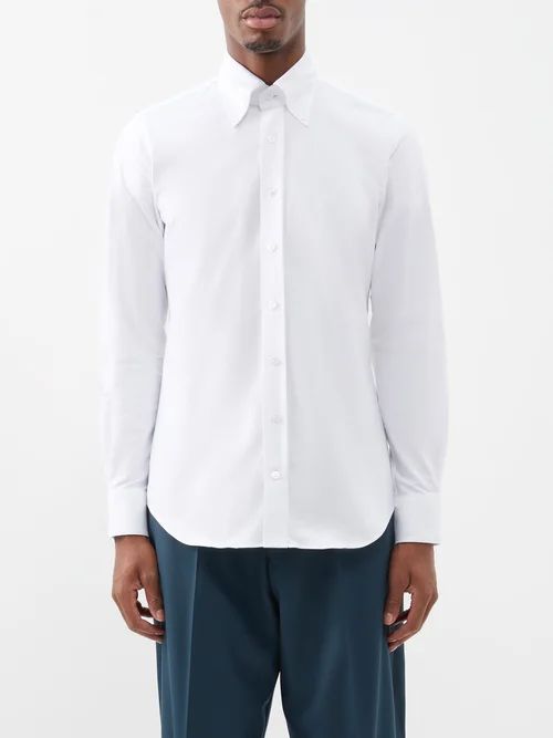 Button-down Cotton-oxford Shirt - Mens - White