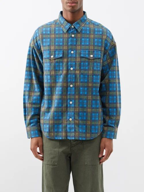 Pioneer Checked Cotton Shirt - Mens - Blue