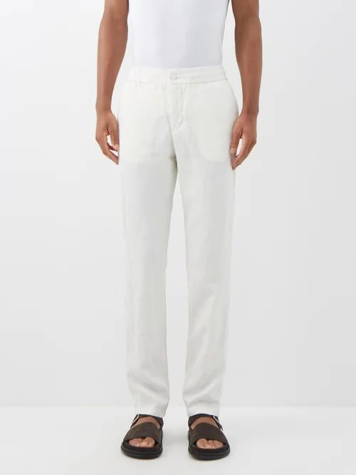 Cornell Linen Trousers - Mens - Off White