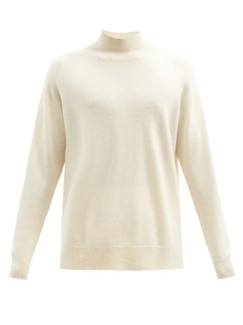Loose-fit Funnel-neck Cashmere Sweater - Mens - Ivory