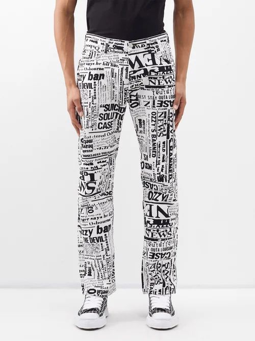 Ozzy Lilly Printed Jeans - Mens - White Black
