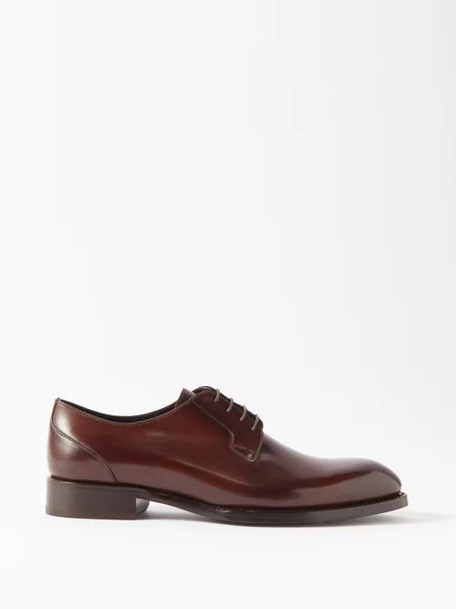 Leather Derby Shoes - Mens - Dark Brown
