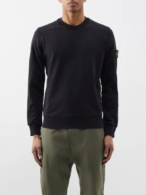 Fleeceback Cotton-jersey Sweatshirt - Mens - Black