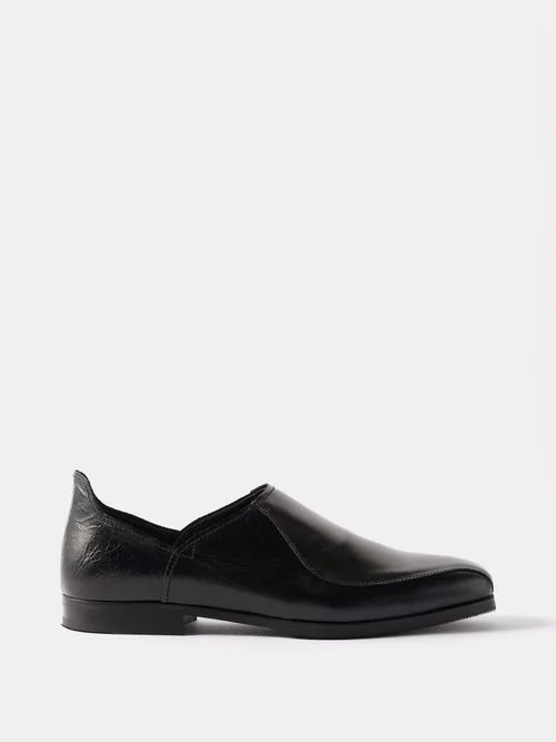 Cab Collapsible-heel Leather Loafers - Mens - Black