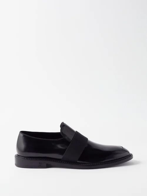 Grosgrain-trim Patent-leather Loafers - Mens - Black