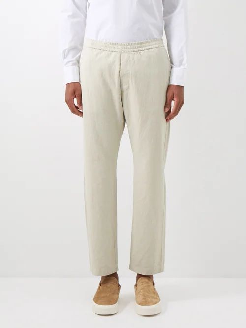 Bativoga Cotton-blend Twill Trousers - Mens - Cream