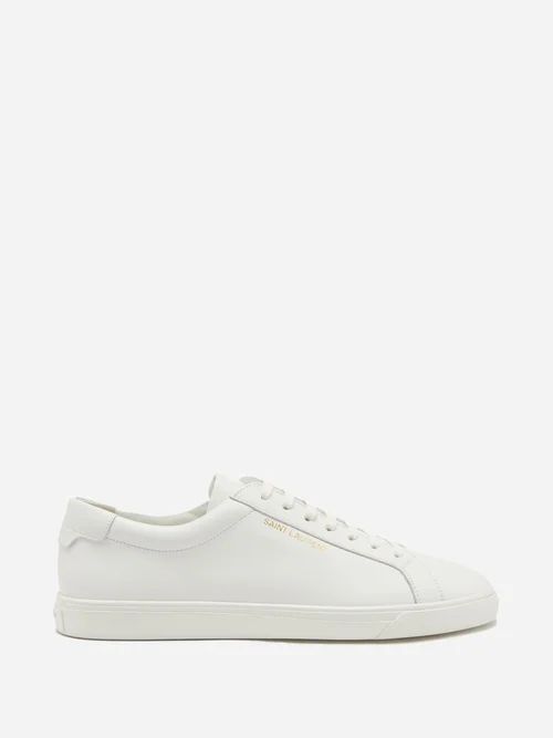 Andy Foiled-logo Leather Trainers - Mens - White