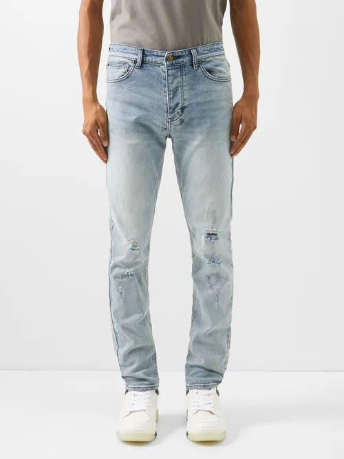 Chitch Philly Distressed Slim-leg Jeans - Mens - Blue