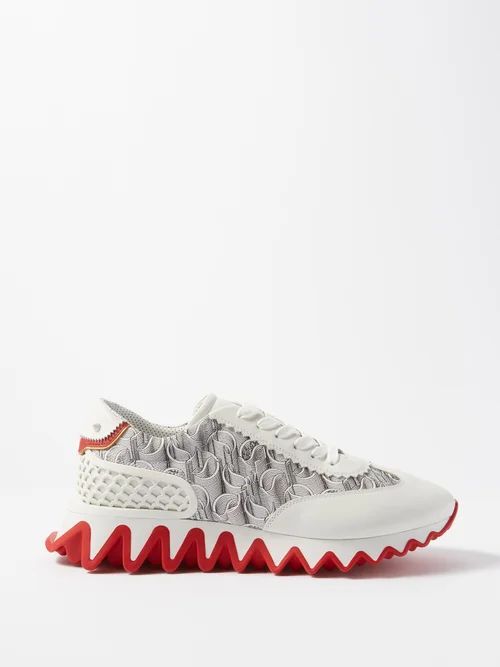 Loubishark Leather Trainers - Mens - White Red