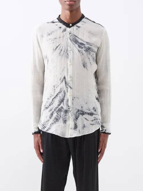Adelmar Shibori-dyed Cotton-blend Shirt - Mens - White Multi