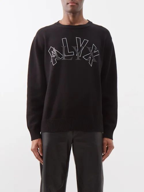 1017 ALYX 9SM - Double Logo-print Cotton-jersey Sweatshirt - Mens - Black
