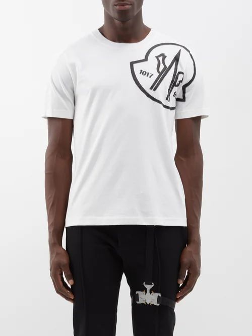 6 Moncler 1017 ALYX 9SM - Logo-print Cotton-jersey T-shirt - Mens - White