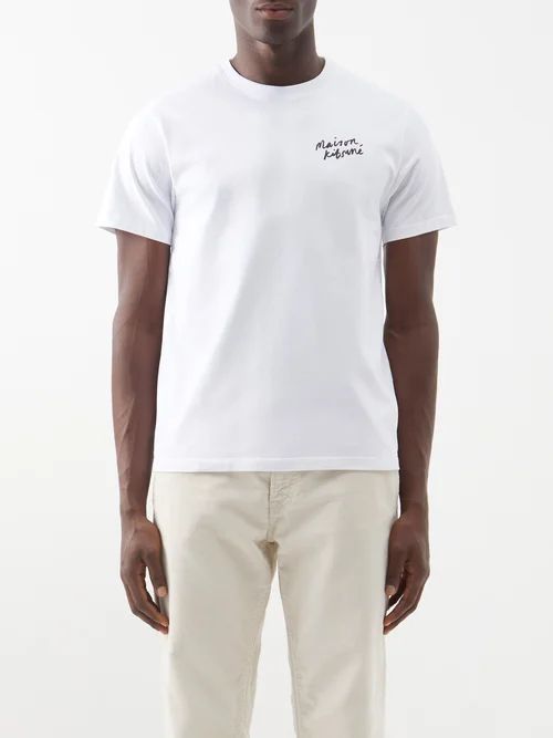 Handwriting Logo Cotton-jersey T-shirt - Mens - White